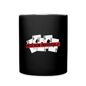 Pokerspieler Pokern Poker Kartenspiel Ass Geschenk - Tasse einfarbig - Schwarz - Vorne