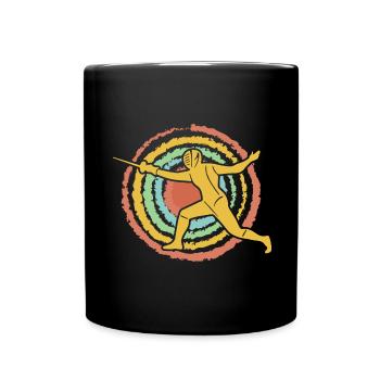 Fechten Retro - Tasse einfarbig - Schwarz - Vorne