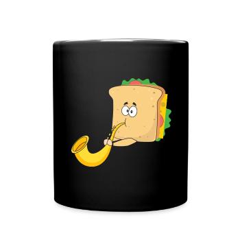 Saxophonist Saxophone Cheese Music Musicians - Full Colour Mug - black - Front