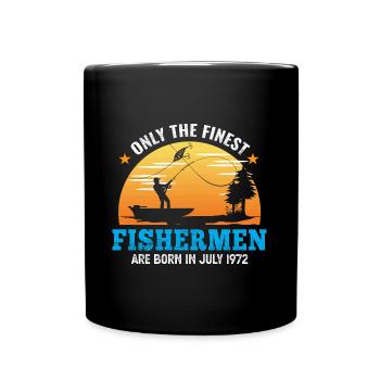 Juli 1972 - 50. Geburtstag Geschenk. Angler. - Tasse einfarbig - Schwarz - Vorne