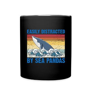 Baleines Baleines Océan Mer Marine Biologiste Plongée Rétro - Mug uni - noir - Devant