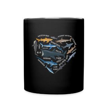 Shark Lovers Marine Biology Marine Animals Undergrowth - Full Colour Mug - black - Front