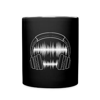 Tontechniker Geschenk Musik Kopfhörer Soundwave - Tasse einfarbig - Schwarz - Vorne