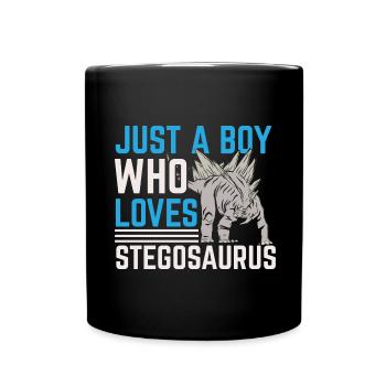Juste un garçon qui aime Stegosaurus Dinosaur Dino - Mug uni - noir - Devant