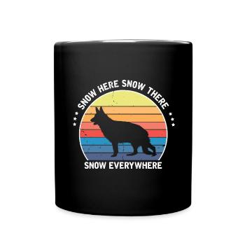 Militär Design Polizei Hund Deutscher Schäfer - Tasse einfarbig - Schwarz - Vorne