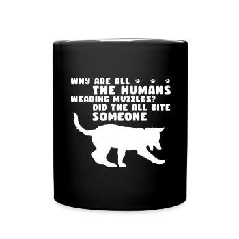 Militär Design Polizei Hund Deutscher Schäfer - Tasse einfarbig - Schwarz - Vorne