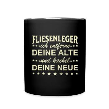 Fliesenleger Fliesen Handwerker - Tasse einfarbig - Schwarz - Vorne