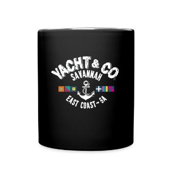 Yacht Co Savannah Ostküste GA USA - Tasse einfarbig - Schwarz - Vorne