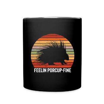 Porcupines Designs for Animal Lovers Rodent - Full Colour Mug - black - Front