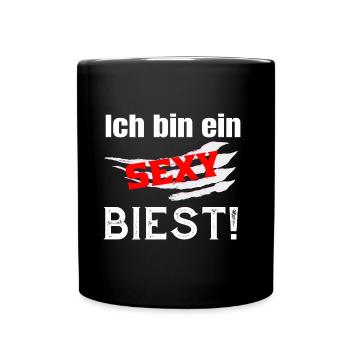 Lustig Ich bin ein sexy Biest - Tasse einfarbig - Schwarz - Vorne