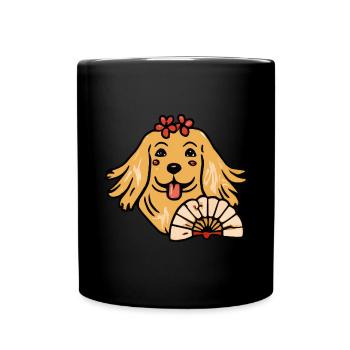 Golden Retriever Geisha Dog Terrier - Mug uni - noir - Devant