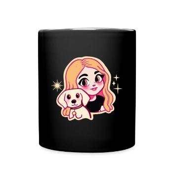 Labrador Fille Retro Dog Gift Retriever - Mug uni - noir - Devant