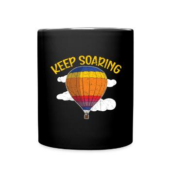 Hot air balloon lovers B continue to rise - Full Colour Mug - black - Front