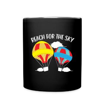 Atteignez le ciel amateur de montgolfières Aeronau - Mug uni - noir - Devant