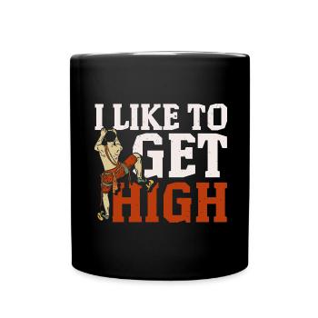 I want to go high Climber Boulderer Boulderer - Full Colour Mug - black - Front