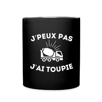 Cadeau Homme Toupie Béton Chauffeur - Mug uni - noir - Devant