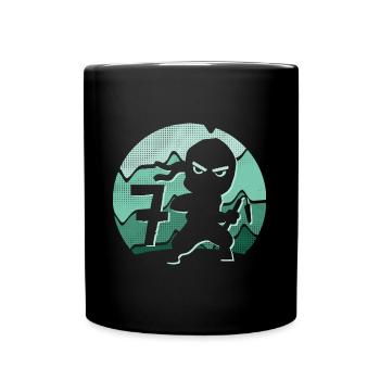 7 years boy 7th birthday children ninja - Full Colour Mug - black - Front