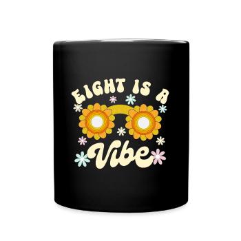 Geboren im Jahr 2014 8 Jahre alt Geburtstag Kleinkind Mädchen Junge - Tasse einfarbig - Schwarz - Vorne