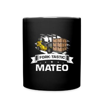 Warehouse workers for forklift drivers and forklifts - Full Colour Mug - black - Front