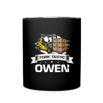 Warehouse drivers and warehouse workers for forklifts - Full Colour Mug - black - Front