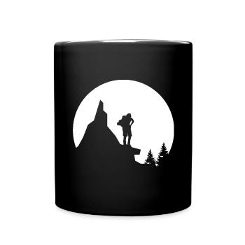 Mond - Wandern - (7) - Tasse einfarbig - Schwarz - Vorne