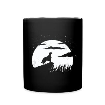 English Setter und Mountain - Tasse einfarbig - Schwarz - Vorne