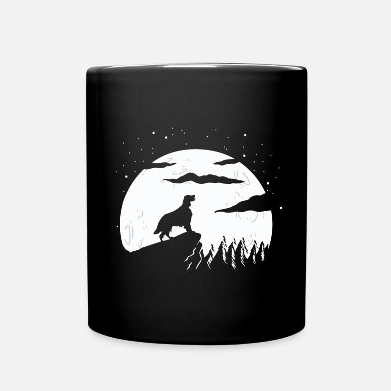 English Setter und Mountain - Tasse einfarbig - Schwarz