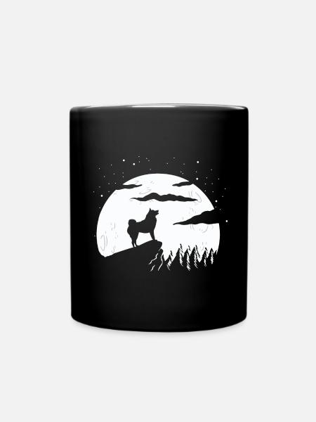 Finnischer Spitz und Berg - Tasse einfarbig - Schwarz