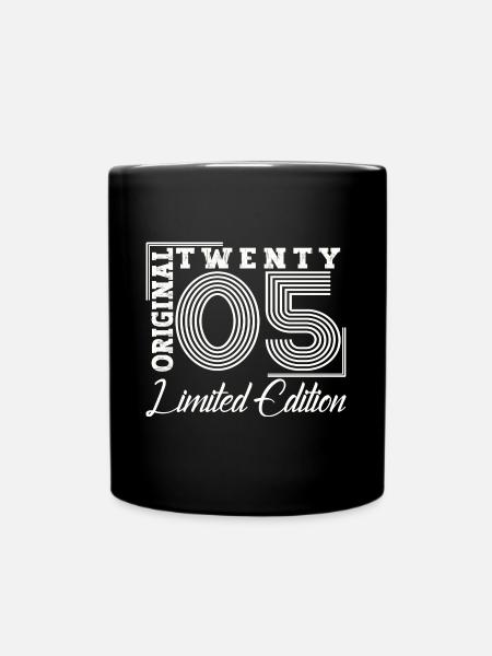 Year 2005 18th birthday gift man/ woman - Full Colour Mug - black