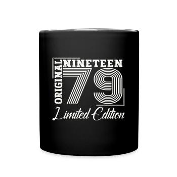 Born 1979 44th birthday Gift man/ woman - Full Colour Mug - black - Front