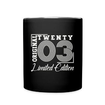 Né 2003 20e anniversaire cadeau homme / femme - Mug uni - noir - Devant