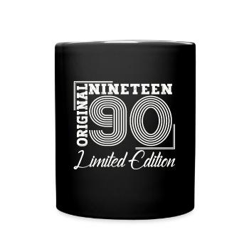Jahrgang 1990 33. Geburtstag Geschenk Mann/ Frau - Tasse einfarbig - Schwarz - Vorne