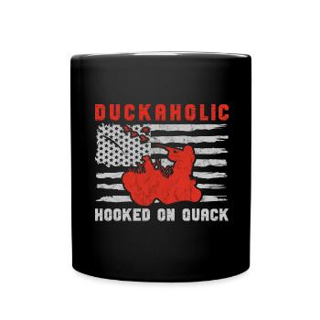 Duckaholic duck hunting - Full Colour Mug - black - Front