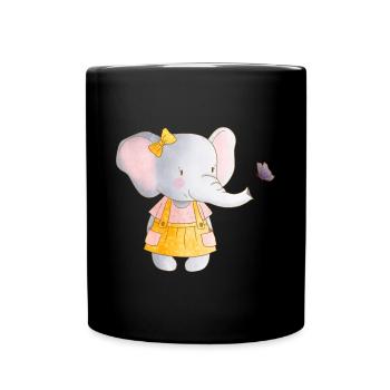 Elephant Family Mama Baby T-Shirt - Full Colour Mug - black - Front
