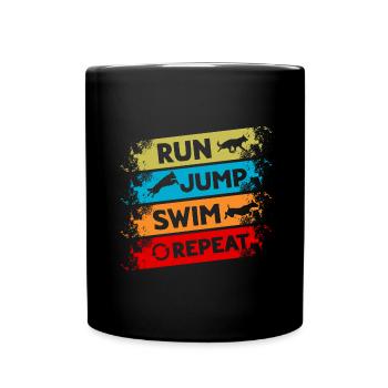 Water sports for dogs and dog water sports - Full Colour Mug - black - Front