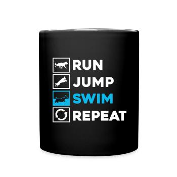Dock Diving Design für Dog Jumping und Dock Dog - Tasse einfarbig - Schwarz - Vorne