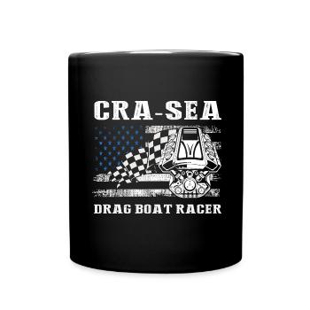 Racing boat design for drag boat racing - Full Colour Mug - black - Front