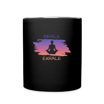 Inhale Exhale Namaste - Tasse einfarbig - Schwarz - Vorne