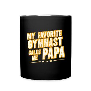 Mein Lieblingsturner Nennt Mich Papa - Tasse einfarbig - Schwarz - Vorne