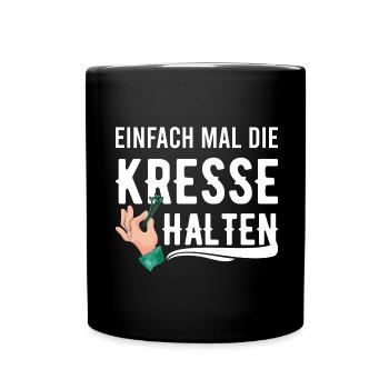 Einfach Mal die Kresse Halten Gartenlust Gärtner - Tasse einfarbig - Schwarz - Vorne