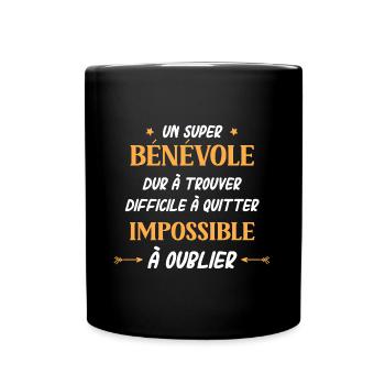 Super bénévole - Mug uni - noir - Devant