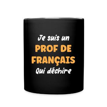Prof de français - Mug uni - noir - Devant