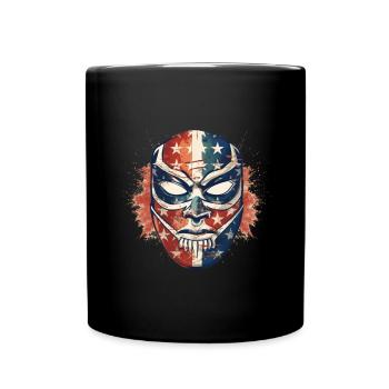 Lucha Libre Mexikanische Wrestling Maske Luchador - Tasse einfarbig - Schwarz - Vorne