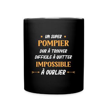 pompier - Mug uni - noir - Devant