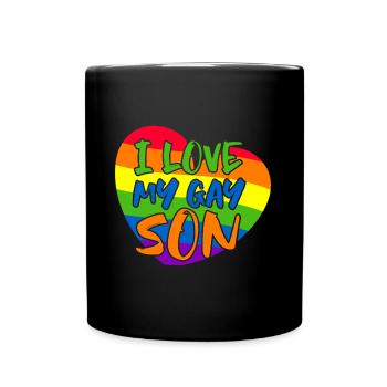 J’aime mes parents LGBT de fils gays - Mug uni - noir - Devant