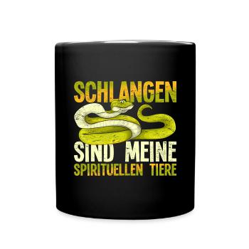 Schlangen sind meine spirituellen Tiere Schlange - Tasse einfarbig - Schwarz - Vorne