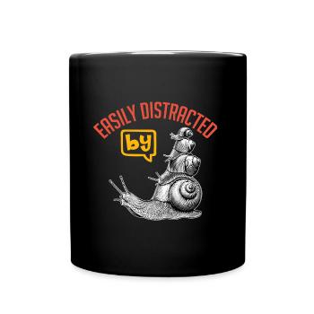 Easily distracted by snails I love snails - Full Colour Mug - black - Front