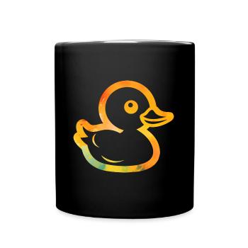 canard coloré - Mug uni - noir - Devant