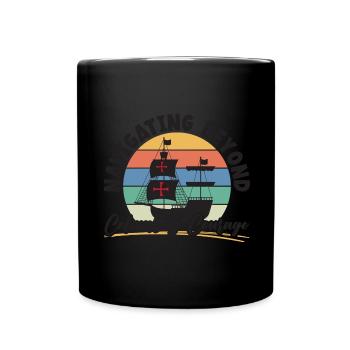 Über Kolumbus' Mut hinaus navigieren Kolumbus-Tag - Tasse einfarbig - Schwarz - Vorne