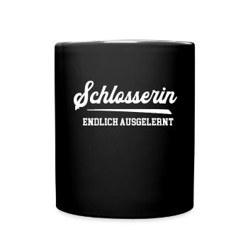 Schlosserin Ausbildung Bestanden Prüfung Metallbau - Tasse einfarbig - Schwarz - Vorne